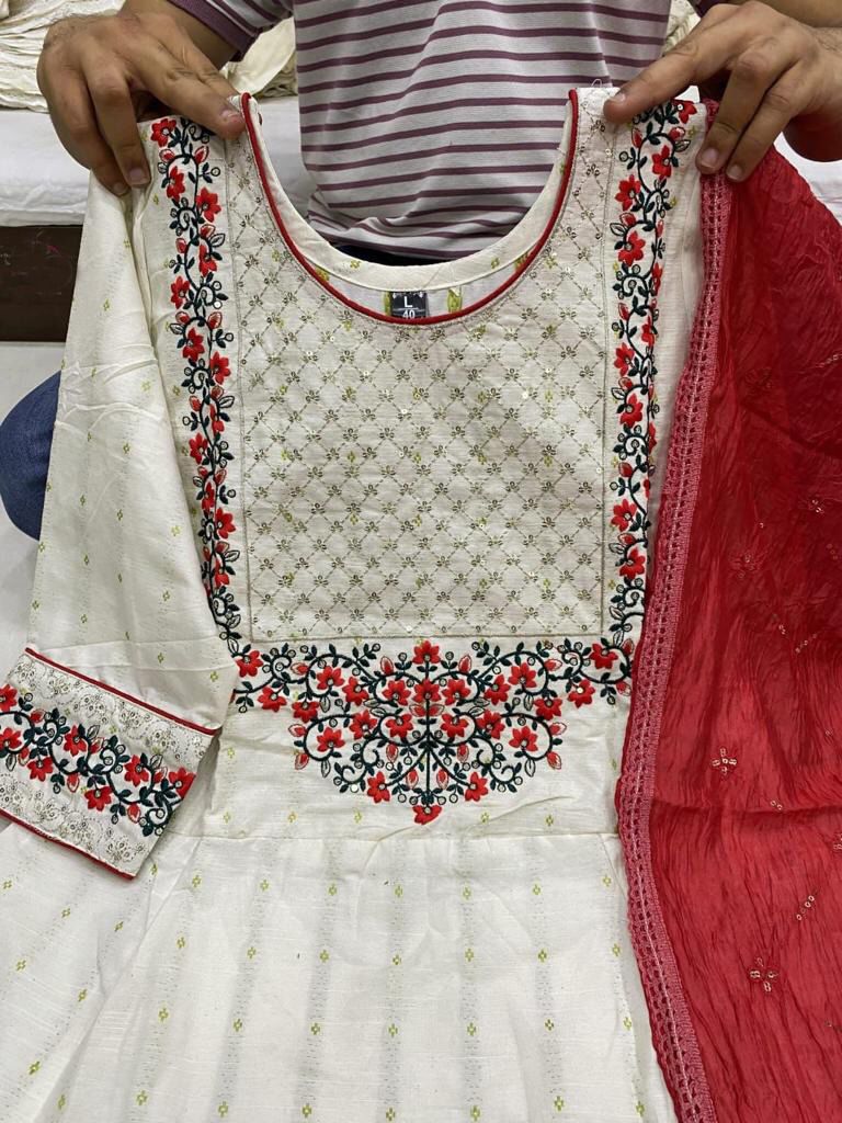 VT Designer Printed Cotton Kurti With Bottom Dupatta Wholesale Clothing Suppliers In India

